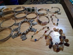 Vintage Bangle Cuff Beaded Bracelet Lot Of 19 Pcs Free Shipping See Description