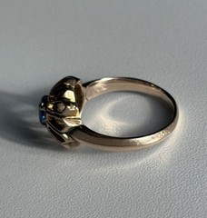 Antique Edwardian 10k Rose Gold HALO Ring Size 8 Ladies STUNNING RARE SETTING