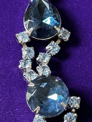 Vintage Juliana-style Blue Rhinestone And Silver Tone 7” Bracelet Jewelry
