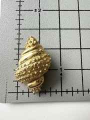 Vintage Gold Toned Seashell Clip-On Earrings