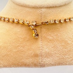 Gold‑Tone Bridal Necklace w/ Prong‑Set Marquise & Round Stones, Clear Elegance