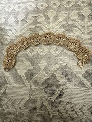 Vintage Lavender Rose Bracelet Yellow Gold Filled 7.25 Inches