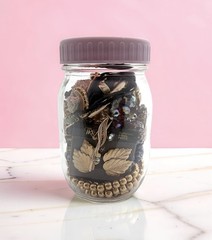 Mystery Jewelry 17pc Jar Vintage Modern Gold Monet Trifari Costume Fashion Lot