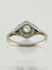 Vintage 18 Karat White Gold Art Deco 0.38 Carat Old European Cut Diamond Ring