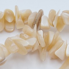Natural Polished Shell Pendant MOP Abalone Irregular Chip Strand Vtg Necklace