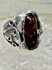 Navajo ring fire agate band size 5.50 sterling silver women