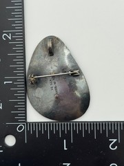 Vintage Israel 935 Sterling Silver Inlaid Mother of Pearl Inlay Brooch