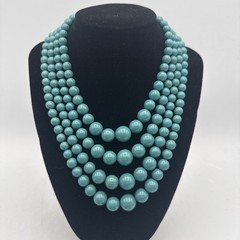 Vintage MCM Jewelry Mixed Lot Necklace, Clip on Earrings Jewelry – Teal