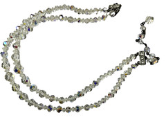Vintage/Estate Aurora Borealis Crystal Double Stand Necklace