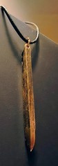 Artisan Minimalist Forged Brass Bar Spike. 2.5 ” Pendant, 17- 20″ leather cord.