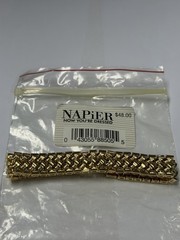 PRISTINE VINTAGE 1990s/2000s NAPIER Gold Flexible Link Bracelet NOS Original Tag