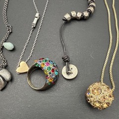 Lot Of Fossil Signed Rose Gold Tone Necklaces And Bracelet Earrings Rings J150