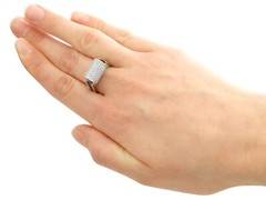 Vintage 0.68 Ct Diamond and 18k White Gold Dress Ring