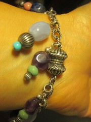 (R Carolyn Pollack 925 Sterling Silver Multi Stone Dangle Magnet Bracelet 41.4g