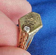 RARE FIND! Antique Victorian Girls 14k Gold Baby’s Ring DIAMOND Floral SIZE 6.5