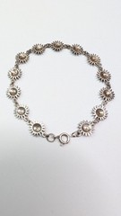 Vintage Sun Face Link Bracelet Sterling Silver Highly Detailed 7 Inch Celestial