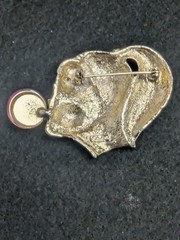 Vintage AJC American Jewelry Bubble Gum Girl Brooch Gold Tone Pink Bubble Signed