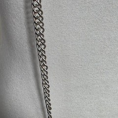 Monet Long Silver-Tone Curb Chain Necklace Textured Rope-Like Appearance