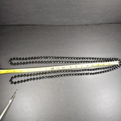 Vintage BLACK Faceted BEAD NECKLACE 72″ Flapper Acrylic SHIMMERING Versatile
