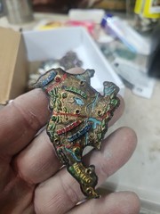 RARE VINTAGE PIN CLIP NORTH AMERICAN CONTINENT, USA, CANADA, MEXICO, UNUSUAL!