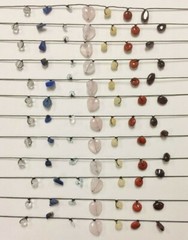 12 NINE WEST GENUINE MULTI-GEMSTONE HEART PENDANT HAND STRUNG 16″ NECKLACES 126A