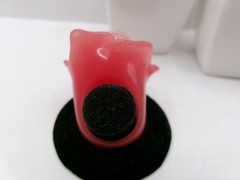 Vintage Plastic Lucite Molded Flower Ring~SIZE 8~Watermelon Color~1970’s~80’s