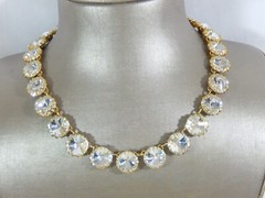 J CREW ANNA WINTOUR NECKLACE GEORGIAN COLLET RIVERIE RIVOLI CRYSTAL BRULEE VTG