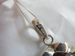 Vintage Sterling Silver 925 Signed Huge Amethyst Look Chain Necklace 20″