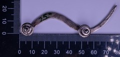 DASLIN Snake Tie Tack Pin Silver 75mm Wavy Etched Design