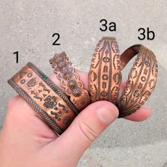 Vintage Southwest copper cuff, Bell Trading Post hand-stamped bracelet
