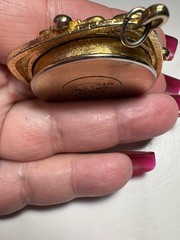 VINTAGE REVLON INTIMATE Solid Perfume Compact Pendant Gold Tone