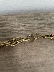 Vintage Long Rope Chain Statement Necklace Gold Tone 28.5” Matching Bracelet