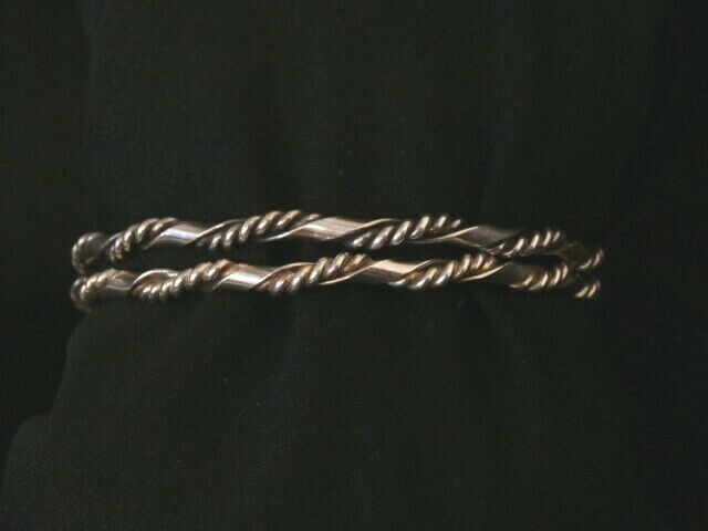Unique Vintage Sterling Silver Twist Southwestern Bracelets. Make Offer! #1774