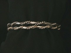 Unique Vintage Sterling Silver Twist Southwestern Bracelets. Make Offer! #1774