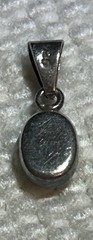 Vintage 925 Sterling Silver Flower Acrylic Resin Oval Pendant Very Dainty