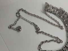 Adjustable Silver Tone Medieval Tribal Style Statement Necklace
