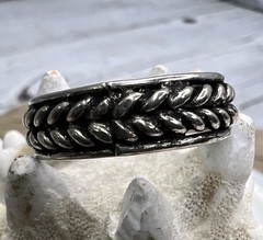 Vtg Twisted Cable Ring Sterling Silver 925 Band Size 10.25 Men Woman Jewelry 🖤