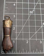 Vintage Carved Wood Figa Hand Mano Fist Protection Lucky Talisman Charm Pendant
