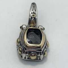 Vintage Renaissance Revival 2-Tone Black Onyx Cubic Zirconia Pendant