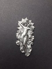15204 Matte Silver Oxidized Victorian Woman Jewelry Finding