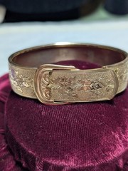 Victorian Buckle Bracelet Signed MARSH Pat Applied For. 2 In. By 2 1/2 In.