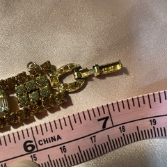 VTG Weiss Goldtone Crystal Peridot Green Topaz Tennis Bracelet-AS IS see Pics