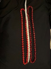 vintage satin thread-wrapped beaded necklaces lot of 2