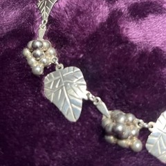 Vintage Art Deco Mexican Sterling Silver modern Grape Necklace ~16.5”; 36 grams