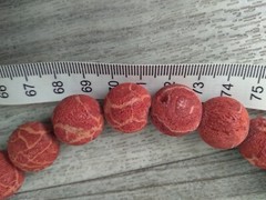 Antique Victorian Red Coral Beaded Necklace 5.3 oz 26 In Silver Heart Clasp