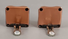 Copper Rumpled Square Shape Clipon Earrings Mid Century Modern Jewelry