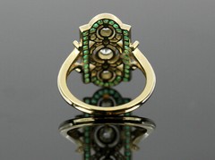 1.85Ct White Round CZ Vintage Art Deco Ring In 14K Yellow Gold Plated 925 Silver
