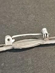 Antique Silver Tone Bar Pin Art Deco Edwardian Rhinestones Dainty Brooch 1910’s
