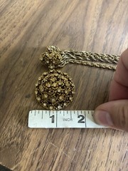 VTG CELEBRITY NY Cabochon Rhinestone Pendant Chain 18” Necklace