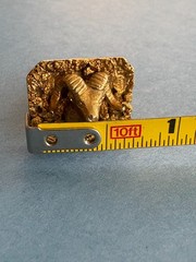 VINTAGE (SINGLE) ALASKAN RAM’S HEAD CUFF LINK 10K GOLD/NATURAL GOLD NUGGETS